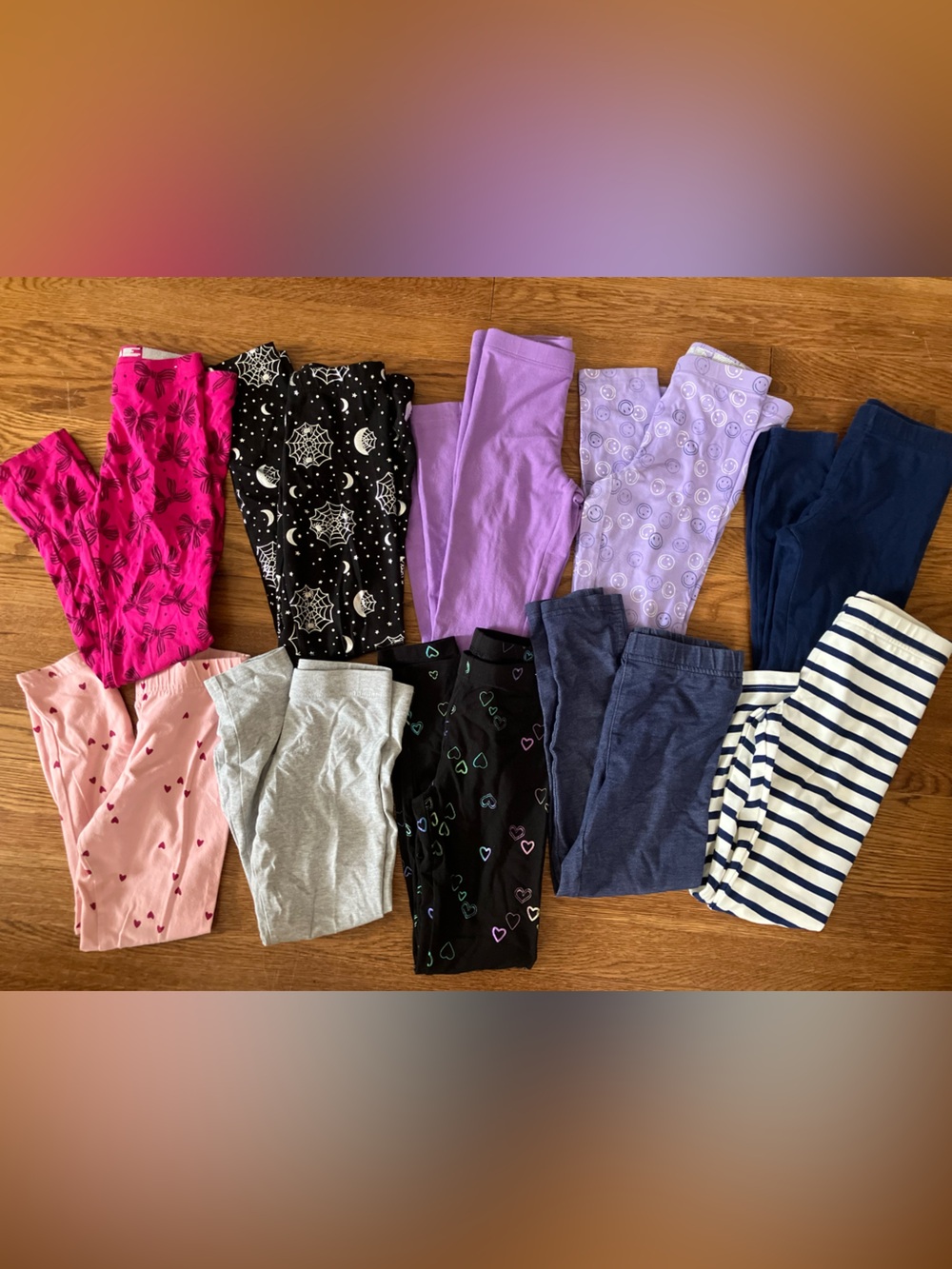 7/8 Girls' Leggings Purple, Pink, Black, Navy, Jean + ❤️ 😊 🎀 10 pairs